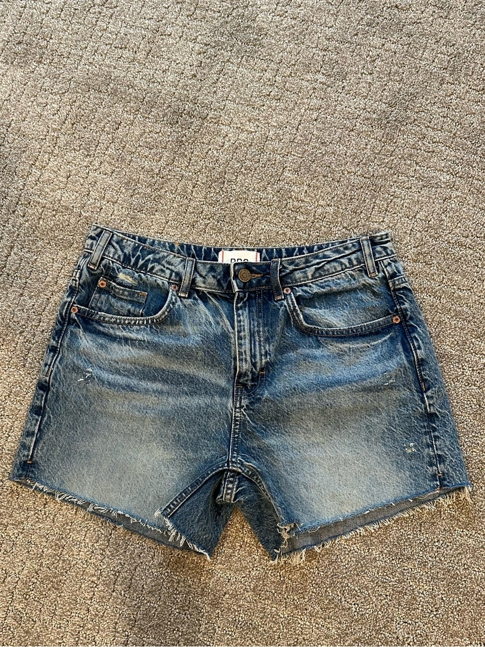 BDG Distressed Medium Blue Denim Cutoff Shorts